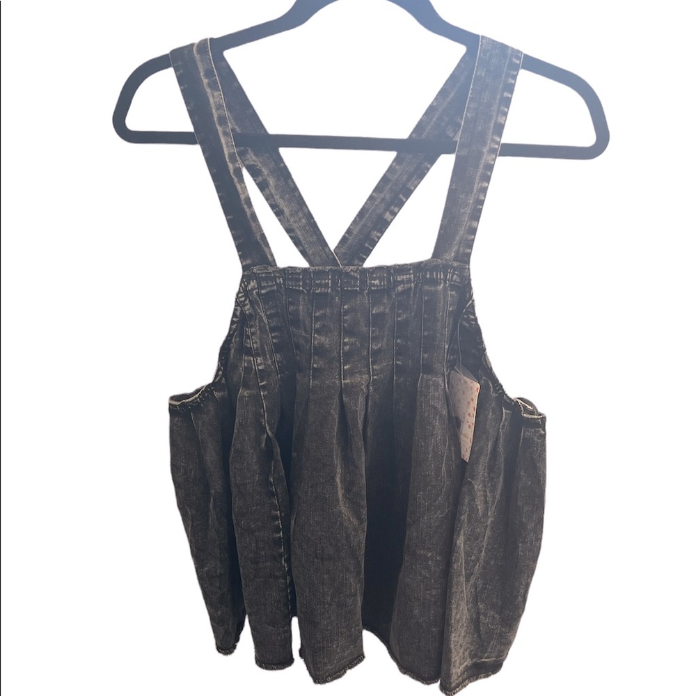 NWT Free People Marina babydoll denim crop top - Picture 2 of 12
